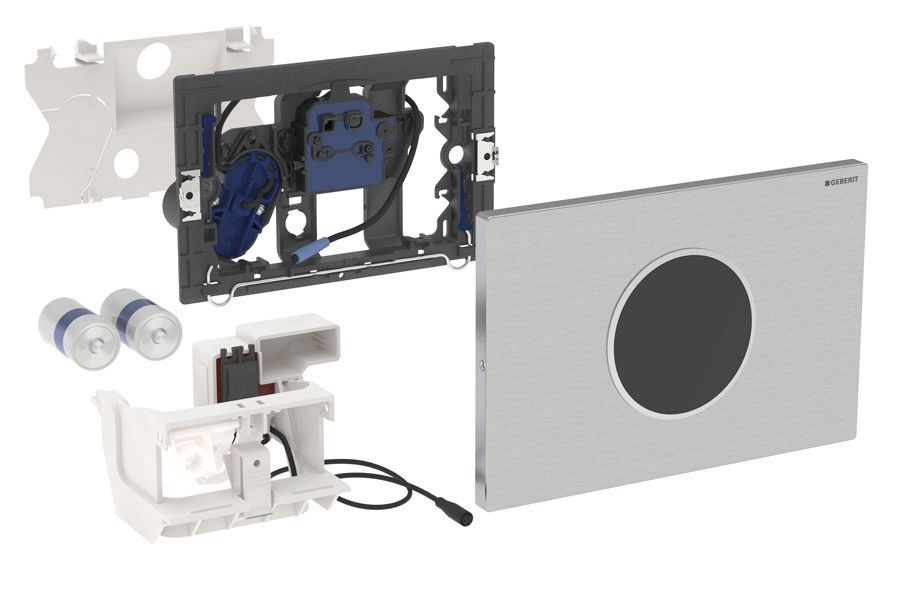 Burda WC-Steuerung SIGMA10 Edelstahl gebürstet/poliert/gebürstet, Batteriebetrieb