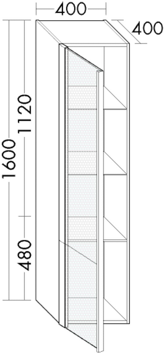 Burgbad Hochschrank Lavo 2.0 40x160x40cm, 2 Klarglastüren, Lackiert matt