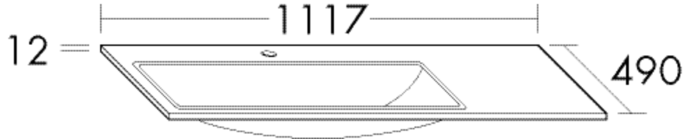 Burgbad Keramik-Waschtisch 111,7x1,2x49cm, weiß