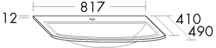 Burgbad Keramik-Waschtisch 81,7 x 1,2 x 49 cm, weiß
