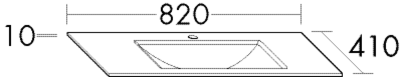 Burgbad Mineralguss-Waschtisch 82 x 1 x 41 cm, weiß, tiefenreduziert