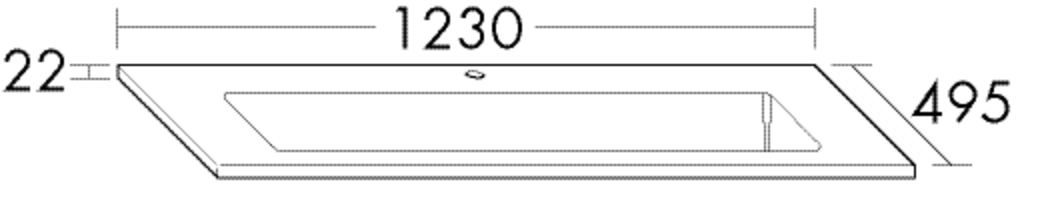 Burgbad Keramik-Waschtisch Bel 123 x 2,2 x 49,5 cm, weiß