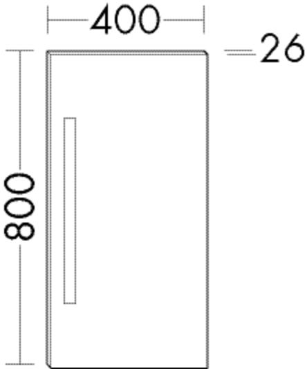 Burgbad Leuchtspiegel Eqio 40x80x2,6cm, mit vertikaler LED-Beleuchtung, Acryl/Melamin