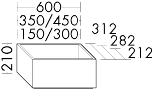 Burgbad Sockel sys30 für 320mm tiefe Schränke, 300 x 210 x 282 mm, Sana