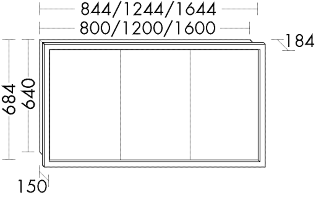 Burgbad Spiegelschrank Crono 124,4 x 68,4 x 18,4 cm, Lackiert Matt, mit Rahmen