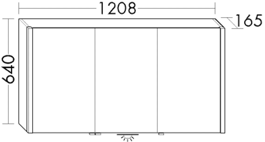 Burgbad Spiegelschrank Bel 120,8 x 64 x 16,5 cm, L/R, Thermo, vertikale LED-Beleuchtung-/Waschtischbeleuchtung