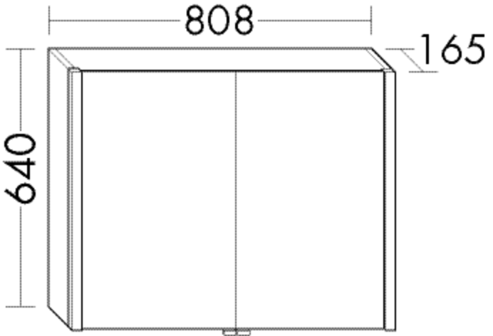 Burgbad LED-Spiegelschrank sys30 80,8 x 64 x 16,5 cm, Diago, mit vertikaler LED-Beleuchtung
