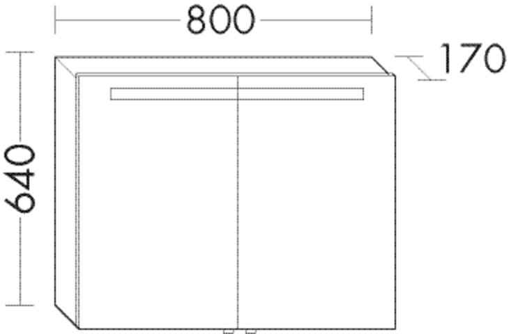 Burgbad Spiegelschrank Crono 80 x 64 x 17 cm, Lackiert Matt, horizontale LED-Beleuchtung