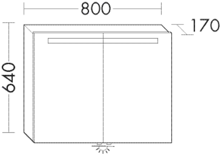 Burgbad Spiegelschrank Crono 80 x 64 x 17 cm, Lackiert Matt, horizontale LED-Beleuchtung, Waschtischbeleuchtung