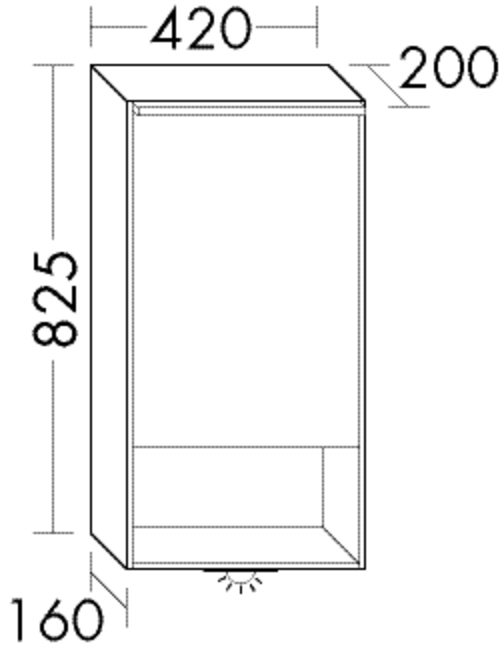 Burgbad Spiegelschrank Moto 82x82,5x20cm, mit horizontaler LED-Beleuchtung, Melamin