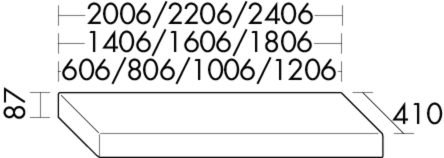 Burgbad Konsolenplatte sys30 160,6 x 8,7 x 41 cm, Lackiert Hochglanz, mit Metallkonsolen