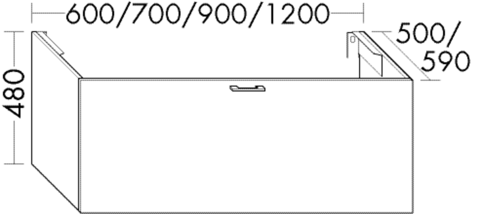 Burgbad Waschtischunterschrank sys30 120 x 48 x 50 cm, Echo, 1 Auszug