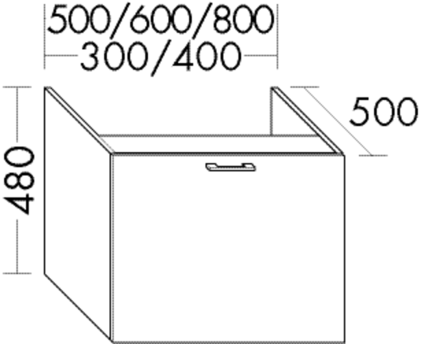 Burgbad Unterschrank sys30 30 x 48 x 50 cm, Sana, 1 Auszug