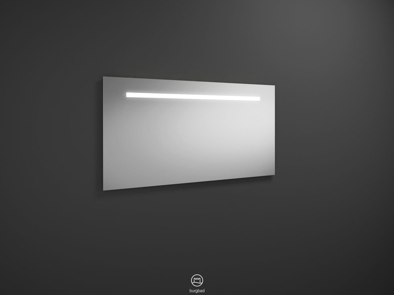 Burgbad Leuchtspiegel Eqio 120 x 60 x 2,6 cm, Acryl/Melamin, mit horizontaler LED-Beleuchtung