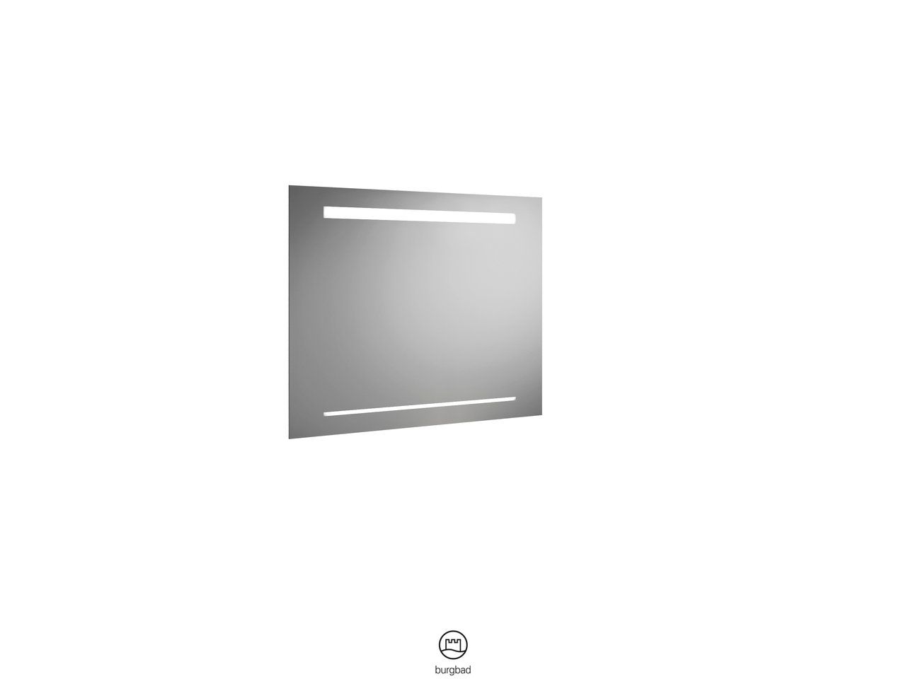 Burgbad Leuchtspiegel Yumo 80 x 64 x 2,5 cm, Melamin, mit horizontaler LED-Beleuchtung