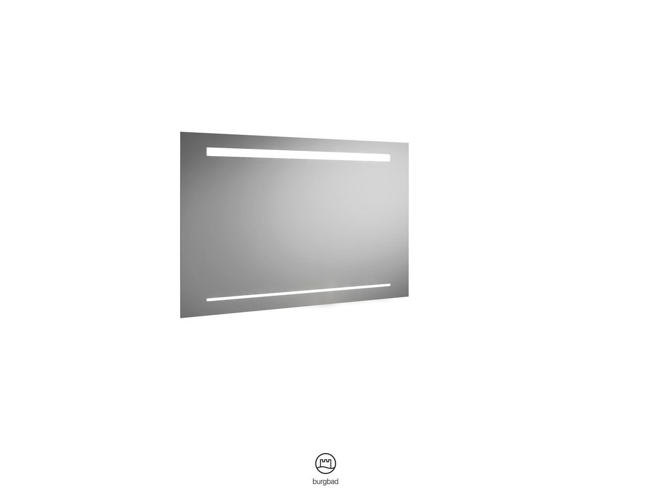 Burgbad Leuchtspiegel Yumo 100 x 64 x 2,5 cm, Melamin, mit horizontaler LED-Beleuchtung