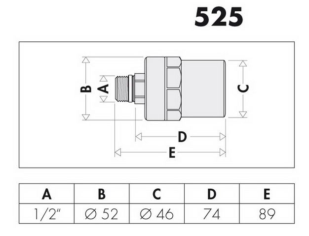 Caleffi Wasserschlagdämpfer Antishock Überwurfmutter 3/4" IG x 3/4" AG, Messing-Gehäuse, verchromt