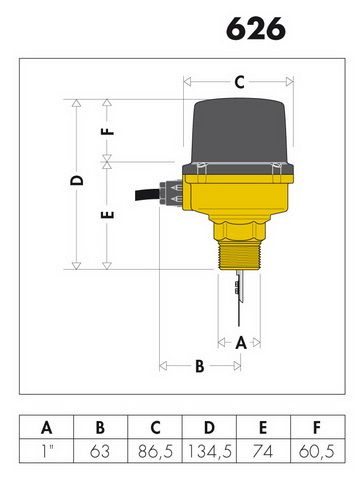 Caleffi Strömungswächter 1", mit Paddel für Rohrleitungen von 1"-8"