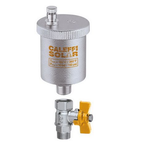 Caleffi Solar-Schnellentlüfter 3/8" AG mit Absperrkugelhahn, verchromt, automatisch max. Abblasedruck 5 bar