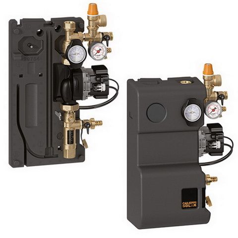 Caleffi Pumpengruppe 3/4" IG, Skala 8-30 l/min, Rücklaufanschluss, vorgerüstet