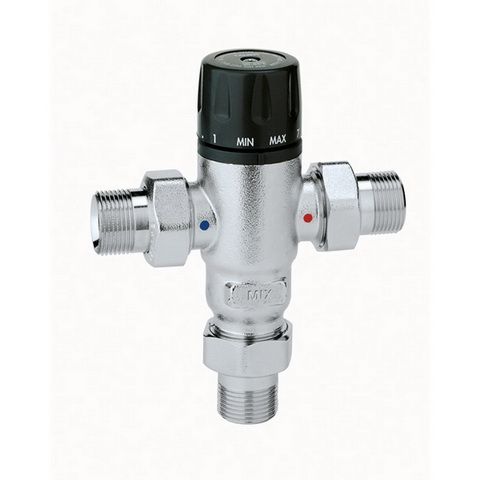 Caleffi Thermomischer 521 3/4", 30-65 °C, verchromt, einstellbar