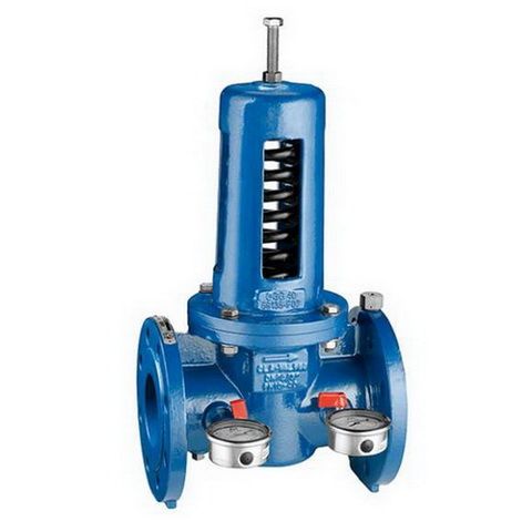 Caleffi Druckminderer DN 100, Grauguss-Gehäuse, mit 2 Manometern