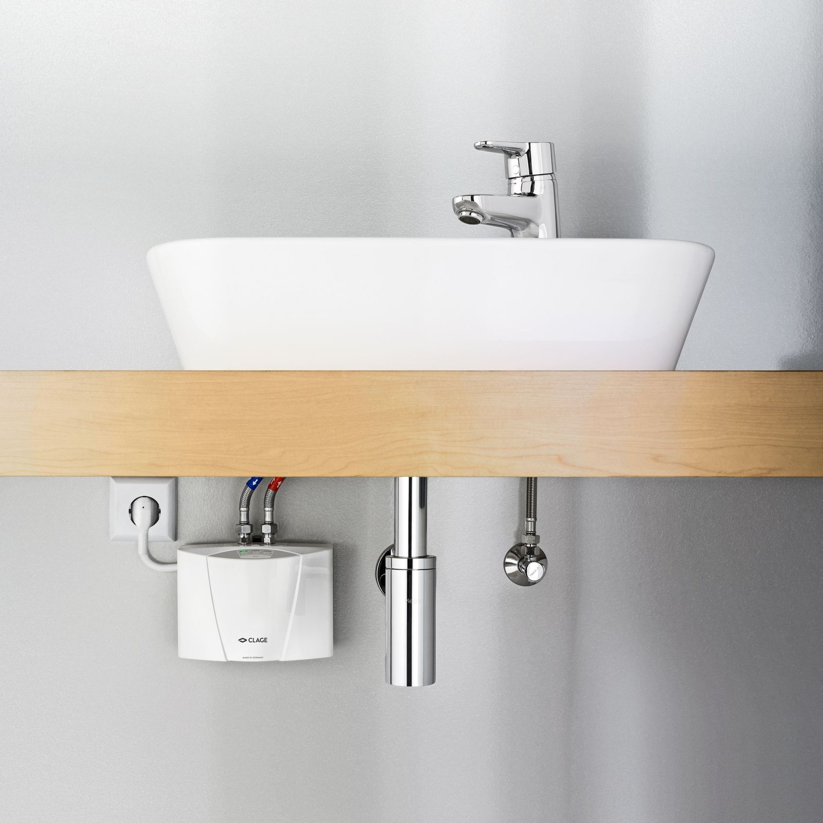 Clage Klein-Durchlauferhitzer MCX BLUE 3,5 kW, 220-240 V, mit Einhebelmischer, mit Stecker, elektronisch