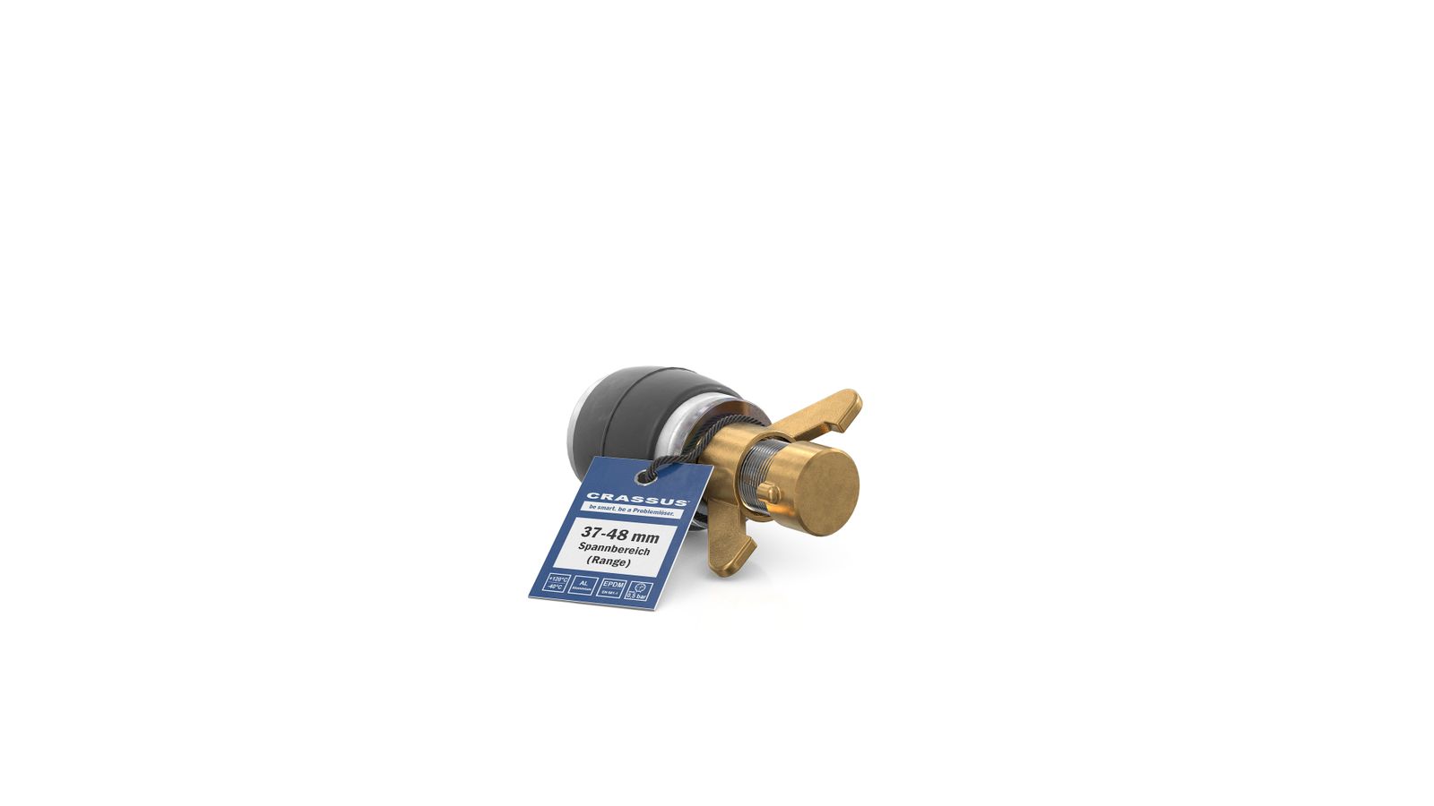 Crassus Schnellverschlussstopfen CSV 50, 37-48 mm, Länge 100 mm, EPDM/Aluminium