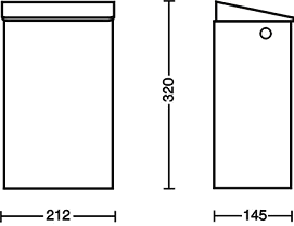CWS Abfallbehälter MediLine Typ 758, Edelstahl, fein gebürstet, 6 l