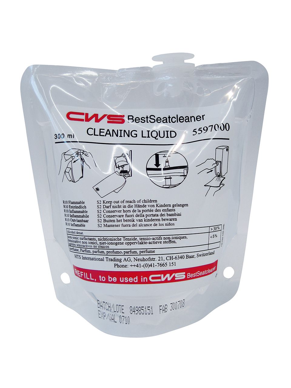 CWS Reinigungs-Liquid 12 x 300 ml, für WC-Sitzreiniger Paradise Seatcleaner
