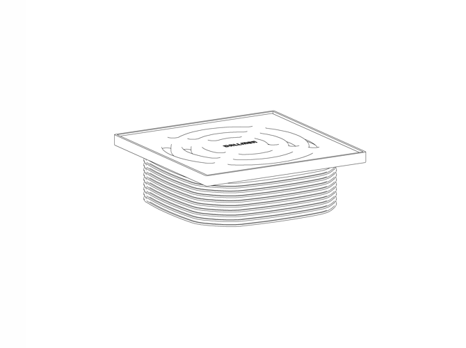 Dallmer Aufsatz DallDrain Pure rubinrot (RAL 3003), 120x120mm
