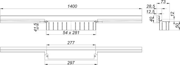 Dallmer Duschrinne CeraWall Individual N 1400 mm, Naturstein