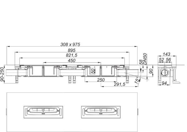 Dallmer Ablaufgehäuse DallFlex Duo DN 50