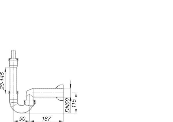 Dallmer Waschgeräte-Siphon 111 DN 50, Polypropylen, hochschlagfest