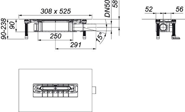 Ablaufgehäuse DallFlex 2.0, DN 50