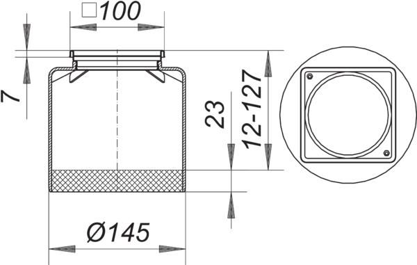 Dallmer Aufsatzrahmen ECS 15 Serie 15 100 x 100 mm, mit Gewindeeinsätzen