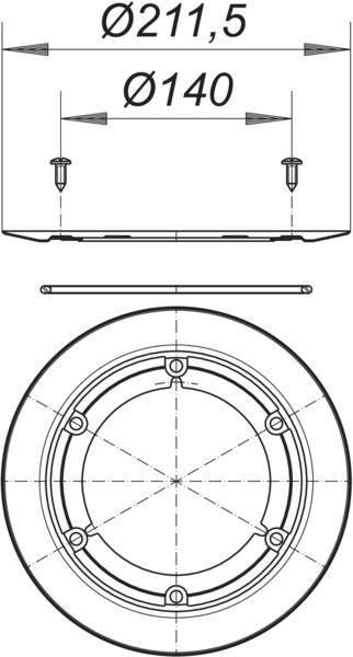 Dallmer Flanschring Serie 10 S 10 Edelstahl, mit Edelstahl-Schrauben und Dichtung