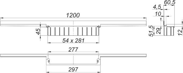 Dallmer Duschrinne CeraWall Individual 1200 mm, Edelstahl