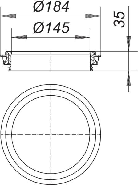 Dallmer Rückstaudichtung CeraDrain Serie 15 zu Aufstockelementen CeraDrain/TistoDrain S 15