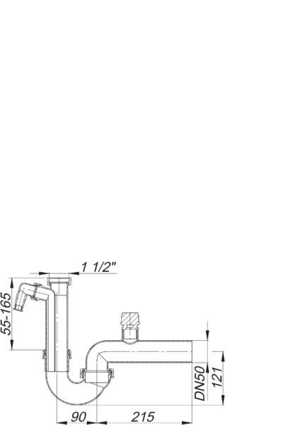 Dallmer Röhren-Siphon 100/1 SLR 1 1/2" x DN 50, mit Belüftungsventil