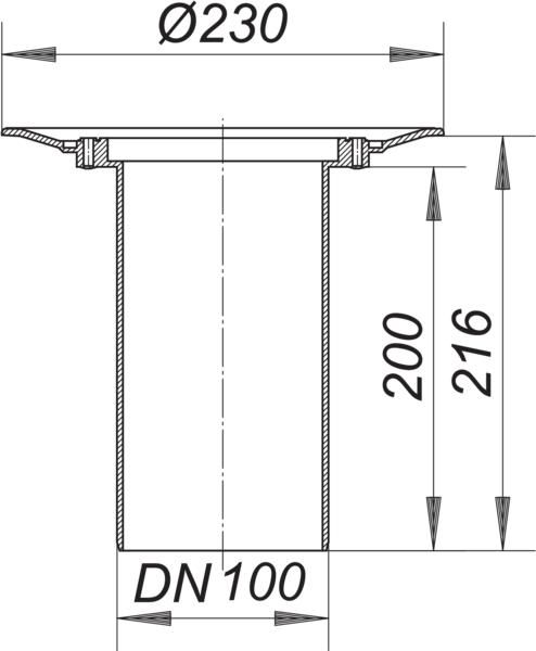 Dallmer Balkonablaufgehäuse 84 DN 100, Ablaufstutzen senkrecht