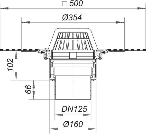 Dallmer Dachablauf DallBit 62 DN 125
