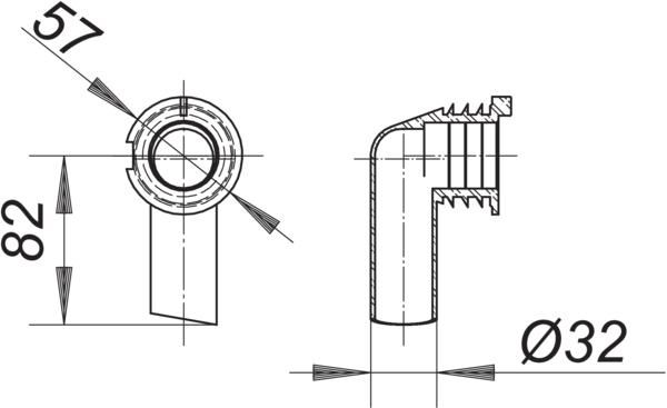 Dallmer Wandeinbau-Geruchsverschluss zu Wandeinbau-Siphon 300/310