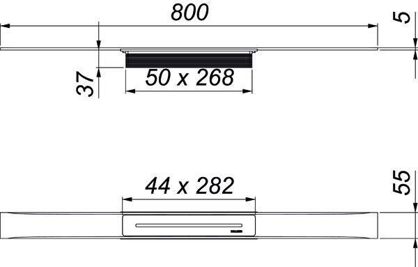 Dallmer Duschrinne CeraFloor Select 800 mm, messing matt