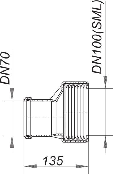 Dallmer HT/SML-Rohrverbinder DN 70/100, SML