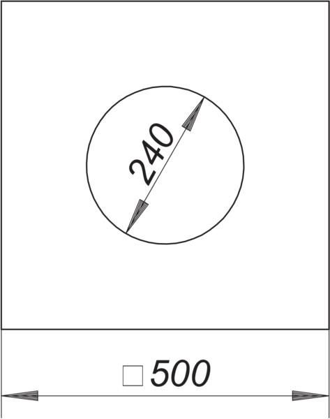 Dallmer Glasgewebematte Serie 15 500 x 500 mm, Ø 240 mm, verstärkt