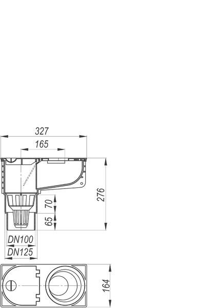 Dallmer Regenwasserablauf 660 DN 100/DN 125, für Fallleitungen Ø 80/100 und 120 mm