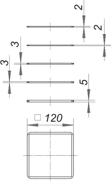 Dallmer Tragrahmen-Set ORIO 120 x 120 mm