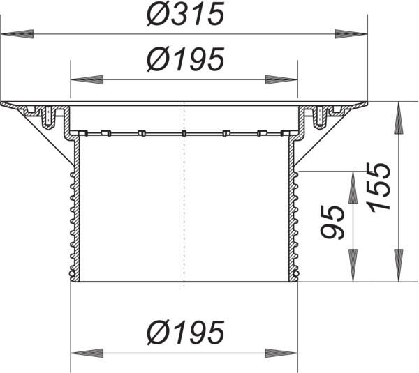 Dallmer Aufstockelement 618 zu Hof-/Parkdeckabläufen 605/606/615/616