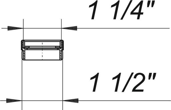 Dallmer Reduzier-/Distanzring 1 1/4" IG x 1 1/2" AG